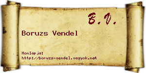 Boruzs Vendel névjegykártya